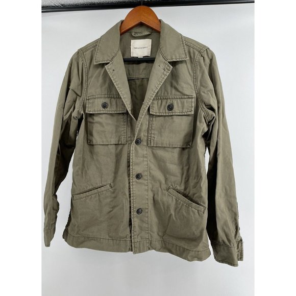 Thread & Supply Womens Jacket‎ Army Green-Size Small Military Cotton Canvas Soft - Picture 1 of 7